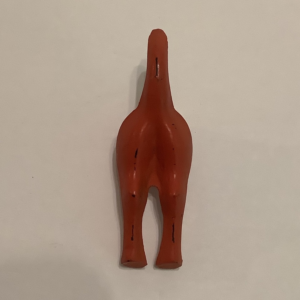 Cast Iron Dog Tail Wall Hook, Burnt Orange